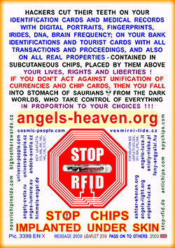 Original flyer: stop chips implanted under skin