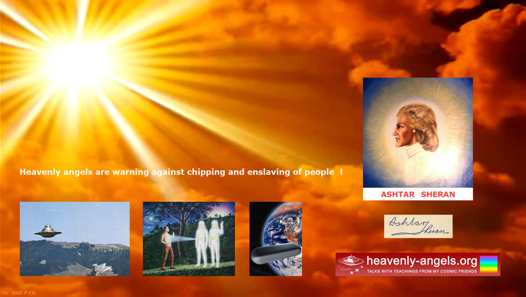 Orange sky with sun rays and a portrait of Ashtar Sheran
